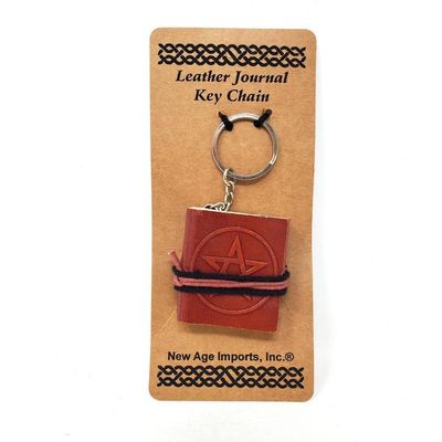 2&quot; Leather Journal Key Chain - Pentagram, SKU KB2-WP, UPC 6016235212204