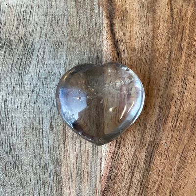 1.75” Puffed Gemstone Heart - Smoky Quartz, SKU 31208013, UPC 6016042996960