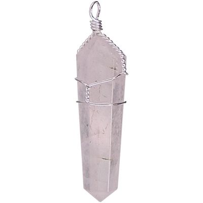 Wire Wrapped Point Pendant - Rose Quartz, SKU KH-98622-D5, UPC 6016209171186