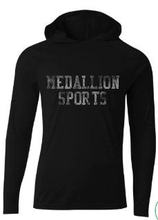 Medallion Long Sleeve Black Hoodie