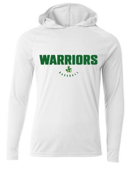 JHS Warriors Baseball White Long Sleeved Hoodie