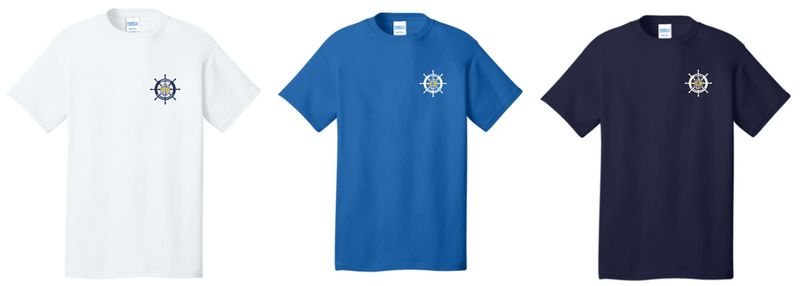 JMS Cotton TShirt with Ship Wheel Logo