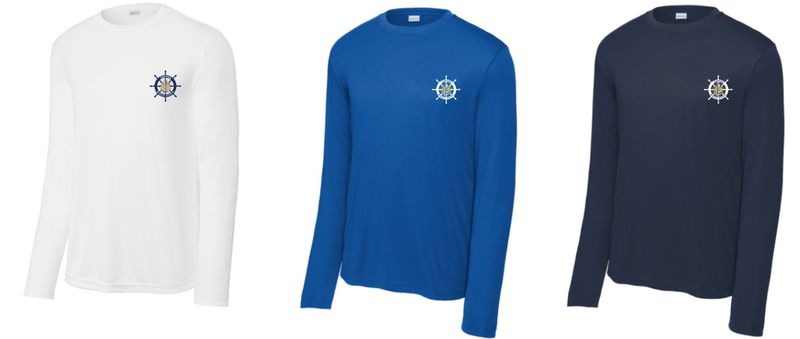 JMS Dri-Fit Long Sleeved TShirt with Ship Wheel Logo