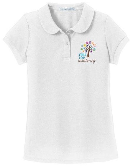Treetop Girls Polo w/ Peter Pan Collar + Embroidered Logo (XS-XL) Treetop Girls Polo w/ Peter Pan Collar + Embroidered Logo (XS-XL)