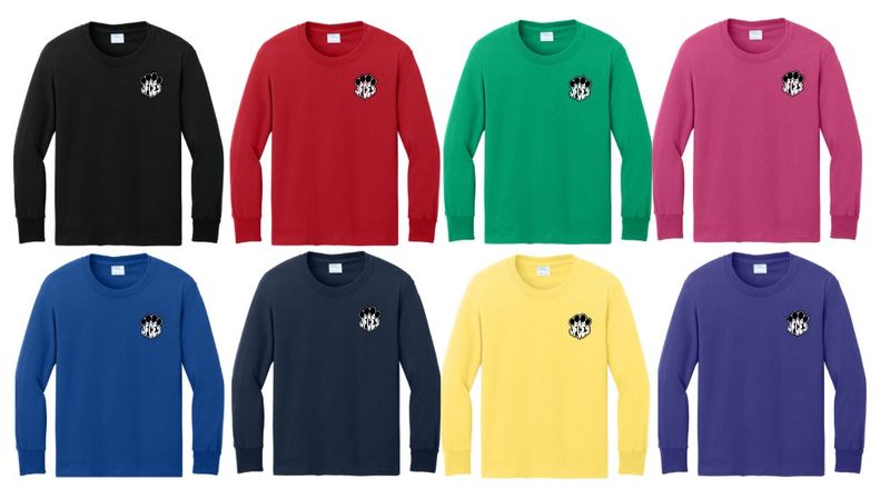 JFCES Long Sleeve Cotton Tee with Paw