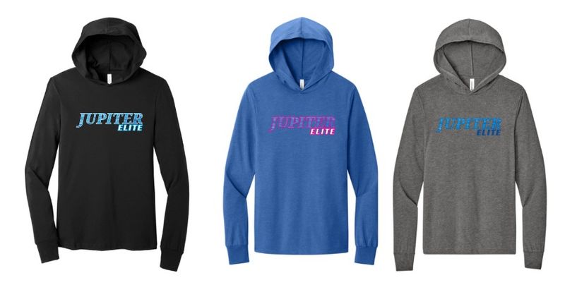 Jupiter Elite BC3512 Unisex Jersey Long Sleeved Hooded TShirt