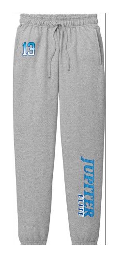 Jupiter Elite Youth Core Fleece Jogger with Player Number and Logo