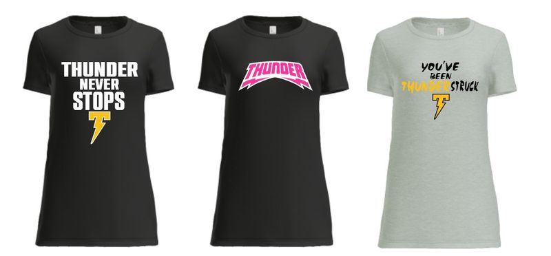 Thunder Fan Ladies District Tri Blend Cotton Tee