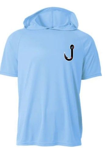 8U Russell Hammerheads LIGHT BLUE Short Sleeve Dri Fit Hoodie