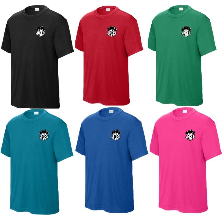 JFCES Paw Print Short Sleeved Dri-Fit Tee