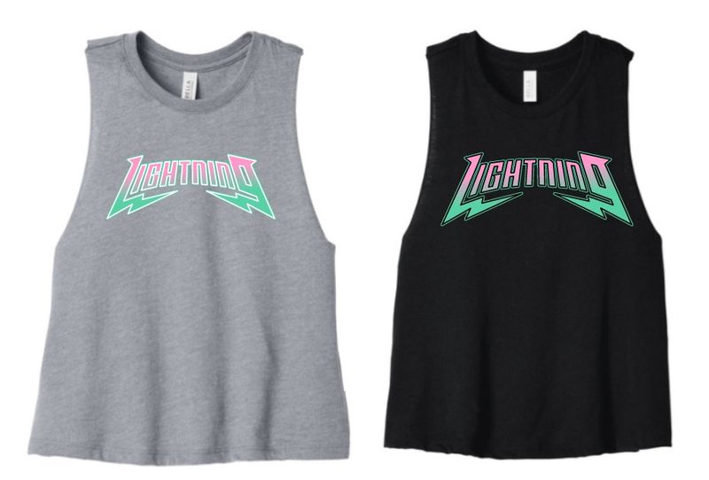 PBG Lightning Bella & Canvas Women's Racerback Cropped Tank PBG Lightning Bella & Canvas Women's Racerback Cropped Tank