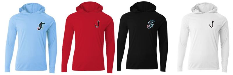 9U Fetzer Hammerheads Long Sleeve Dri-Fit Hoodie Left Chest