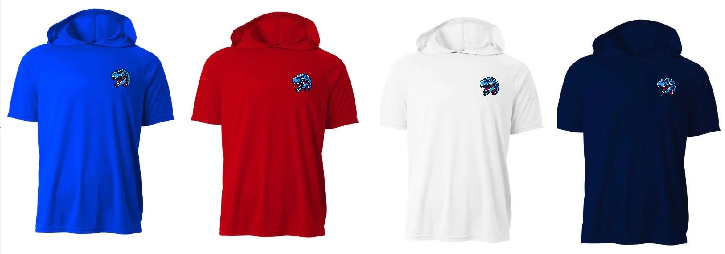 Raptors Short Sleeve Dri Fit Hoodie with Left Chest