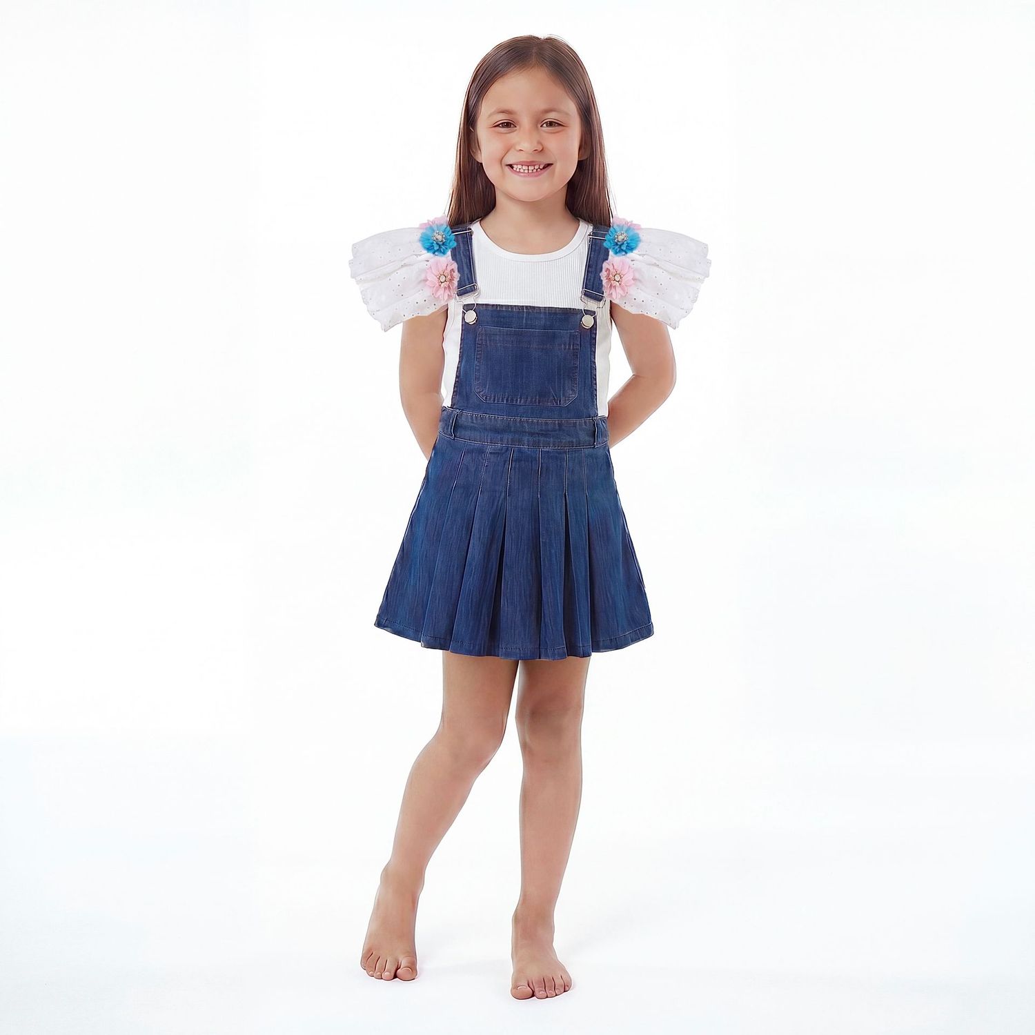 Salopette in Denim  con spalline intercambiabili – Piccole Storie da Indossare