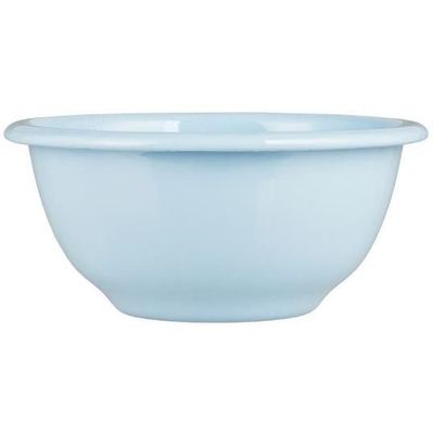 Light blue enamel cereal bowl