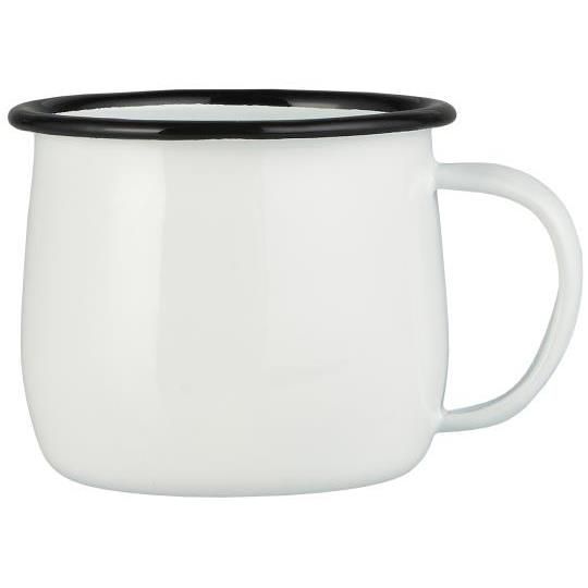 White enamel mug