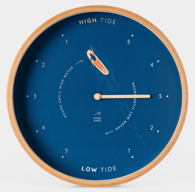 Blue surf wooden tide clock Blue surf wooden tide clock
