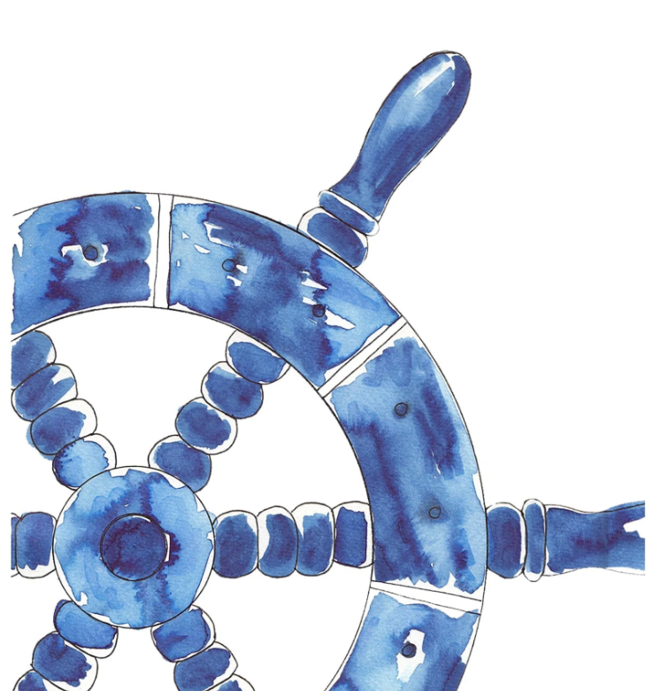 Ships wheel A3 unframed print