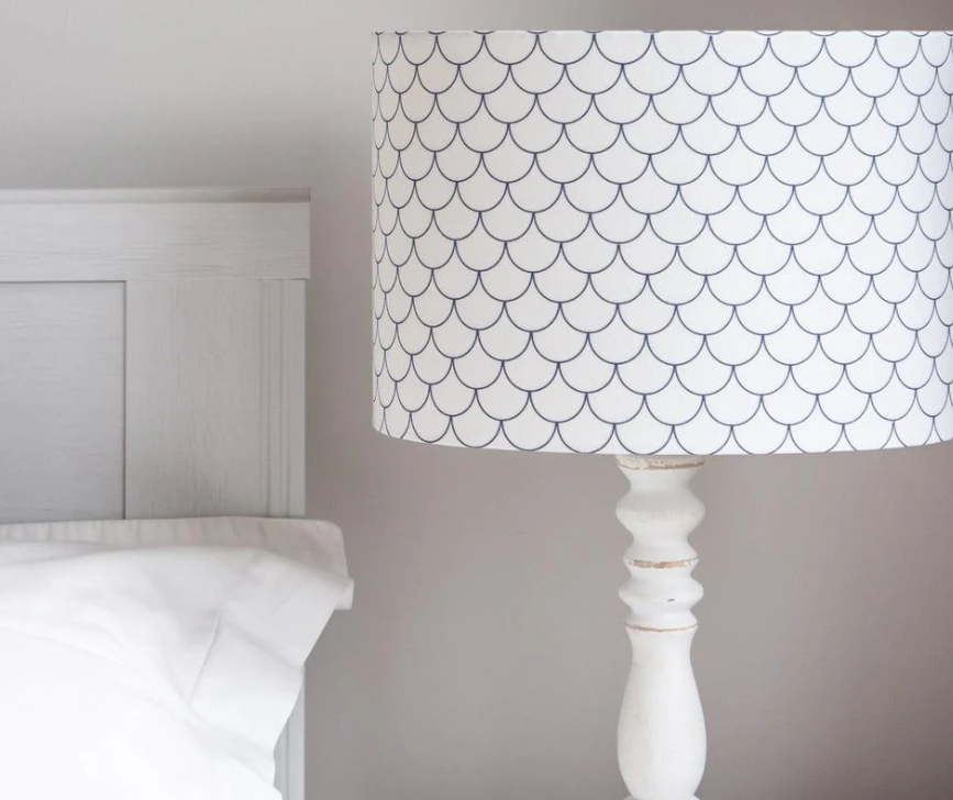 White mermaid scales lamp shade in large