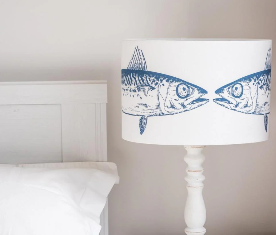 White kissing fish lamp shade in large