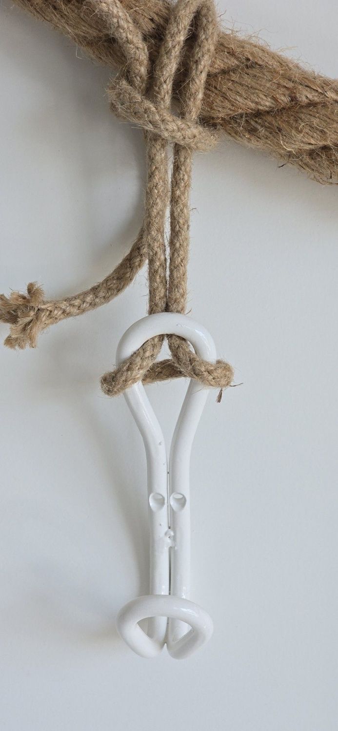 Sailors knot coat hook in white