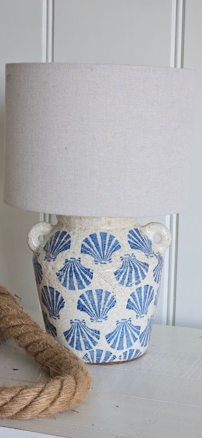 Shell lamp base with shade