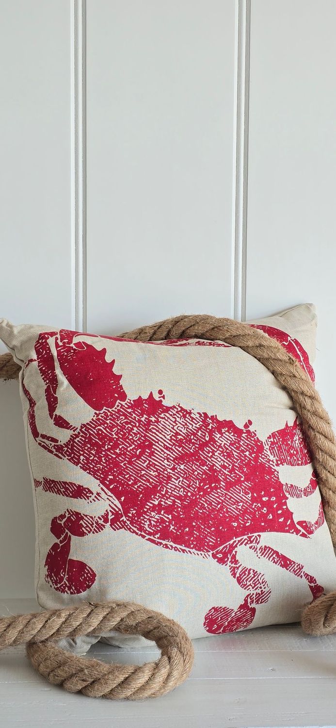 Red crab cushion 45x45cm