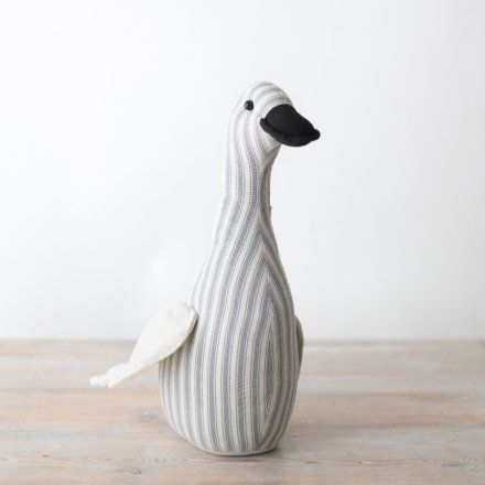 Grey stripe duck doorstop
