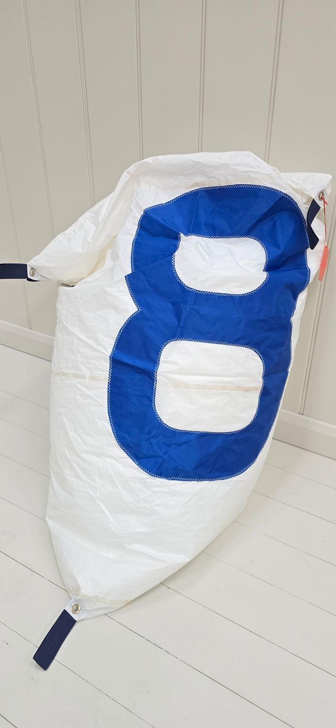 Recycled Sail bean bag in white No8