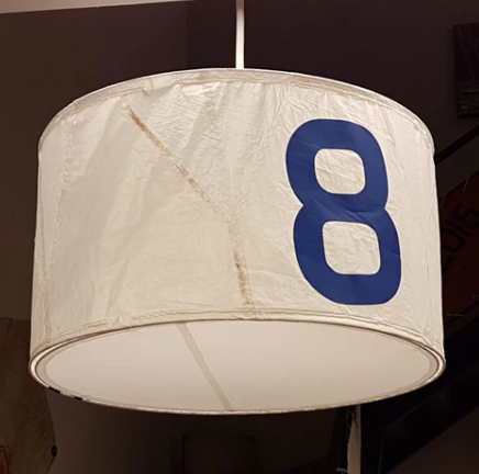Ceiling shade from recycled sails - blue No 4 - 70cm