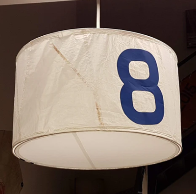 Ceiling shade from recycled sails - red No 3 - 50cm
