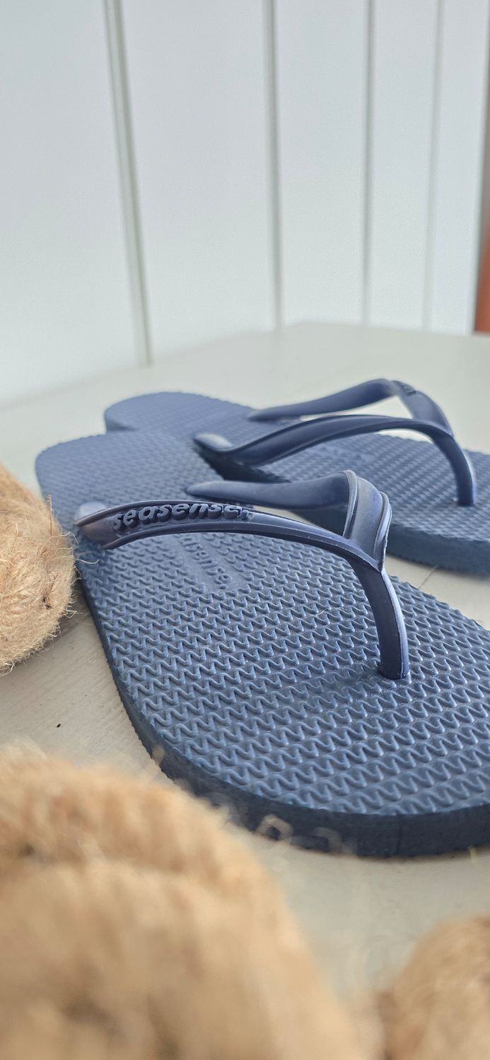 Seasense natural rubber flip flops - Deep Ocean Blue
