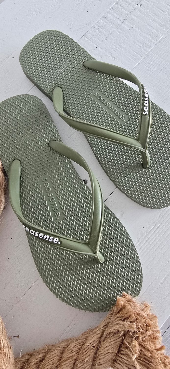 Seasense natural rubber flip flops - Green