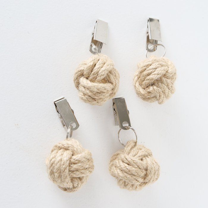4 Jute Tablecloth Weights in Natural