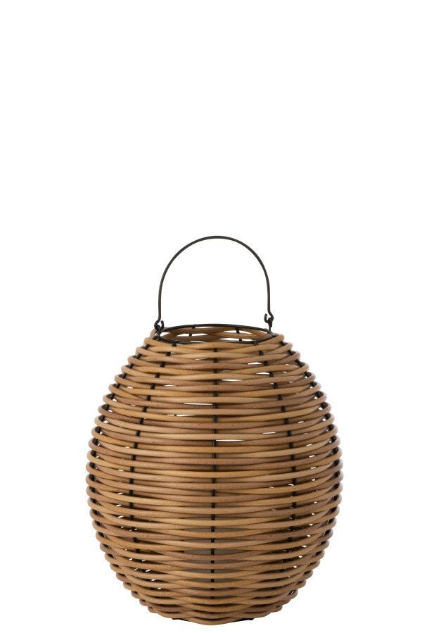 Outdoor LED lantern in plastic real look weave