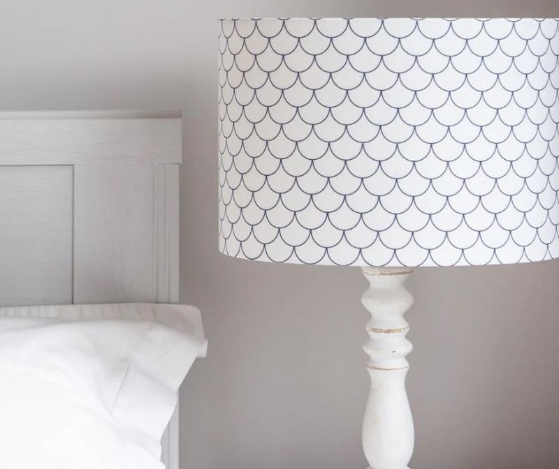 White mermaid scales lamp shade in small