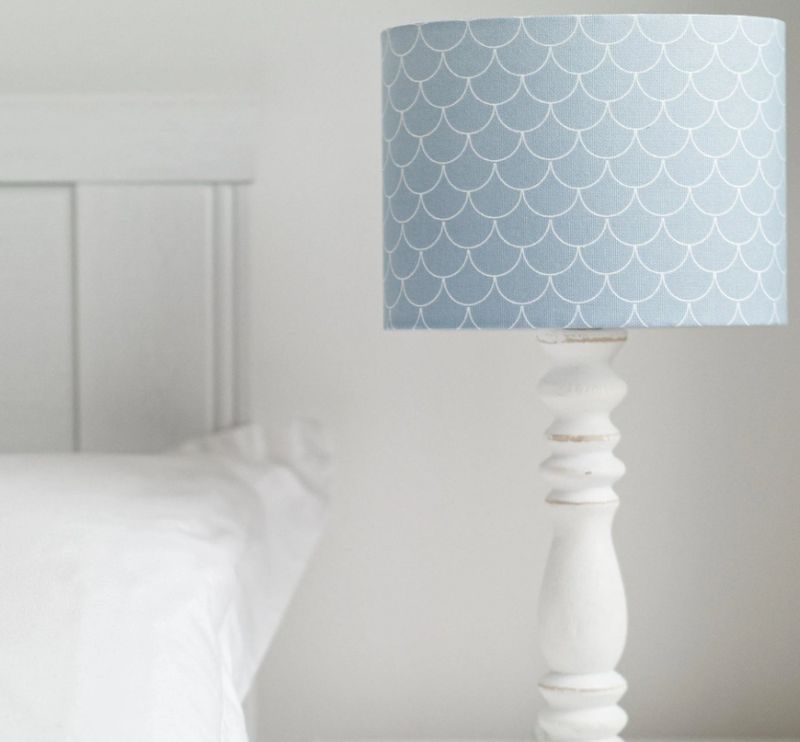 Blue mermaid scales lamp shade in large