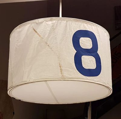 Ceiling shade from recycled sails - blue No 4 - 70cm Ceiling shade from recycled sails - blue No 4 - 70cm