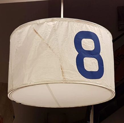 Ceiling shade from recycled sails - red No 3 - 50cm