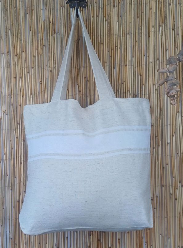 Beige Cotton Fouta Tote