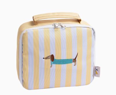Lemon stripe insulated lunch bag
