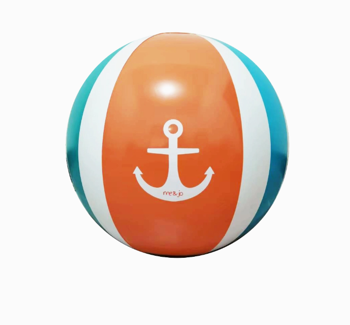 Aqua and orange anchor beach ball