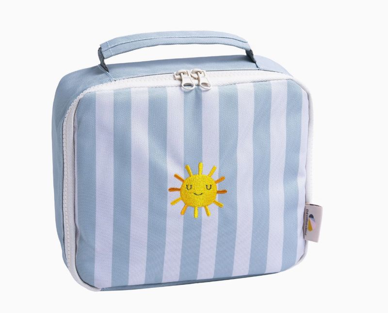 Blue stripe insulated lunch bag