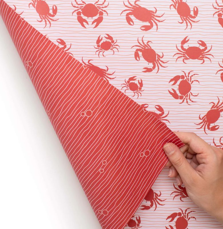 Red crab double sided wrapping paper