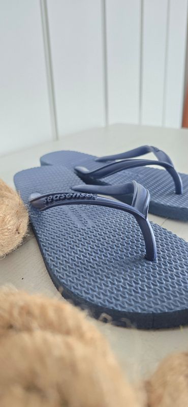 Seasense natural rubber flip flops - Deep Ocean Blue