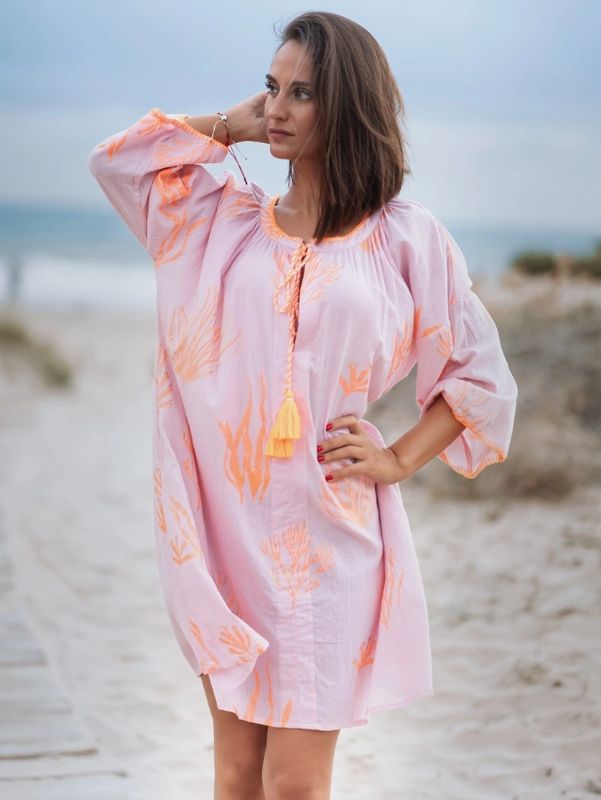 Sea Plant Kurta in Pink and Orange asst sizes