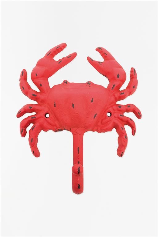 Red Metal Crab Wall Hook Red Metal Crab Wall Hook