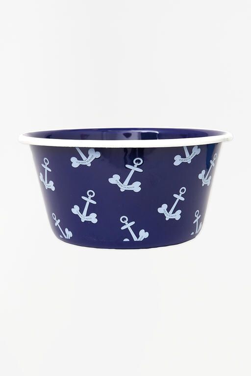 Blue Anchors Pet Bowl
