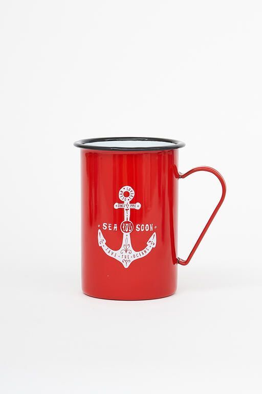 Red Anchor Enamel Mug