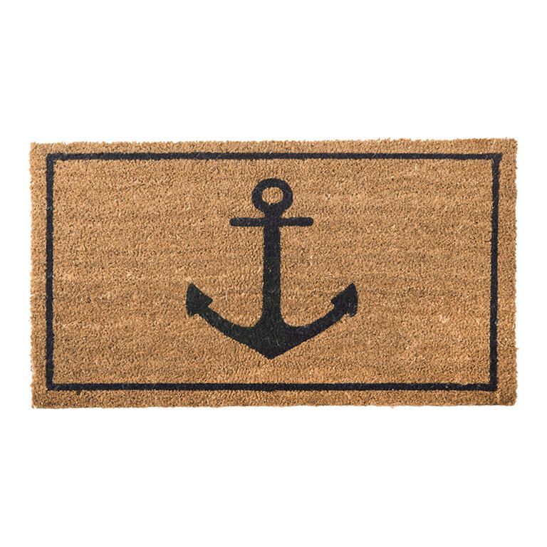 Anchor In Navy Coir Doormat